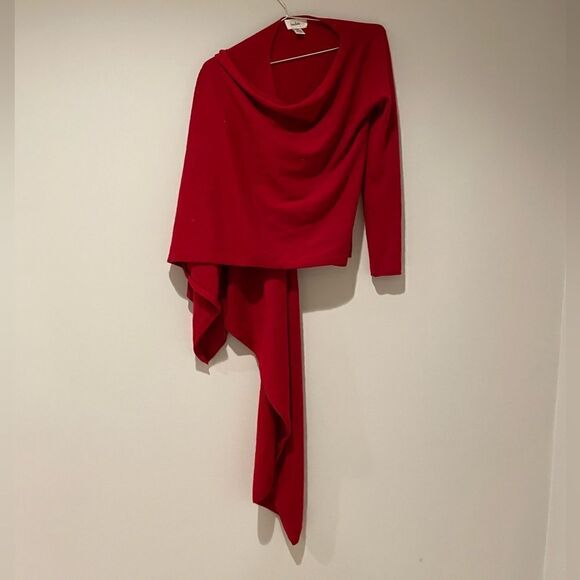 EUC Neiman Marcus Cashmere Sweater Red Sz. S/M - Picture 3 of 6